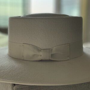Olive & Pique- Wool felt gambler with our vintage ribbon band .